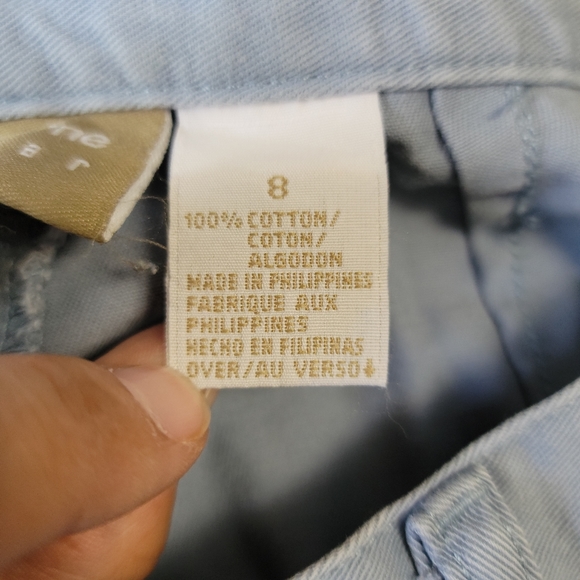 Vintage Liz Claiborne Lizwear 90s High Rise Light Blue 100% Cotton Shorts Size 8 - Picture 4 of 4